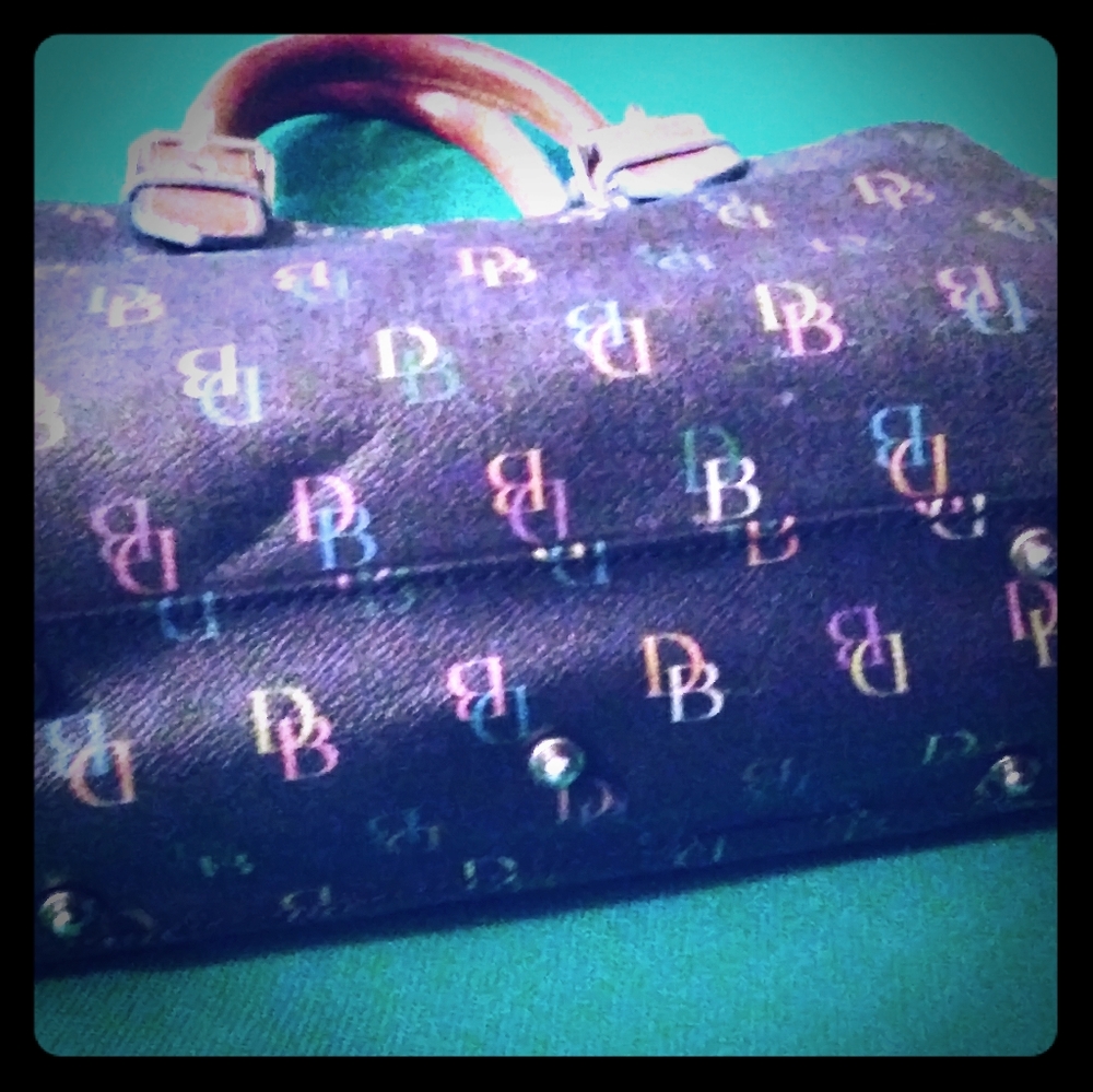 Dooney and Burke rainbow hand bag with colored zip